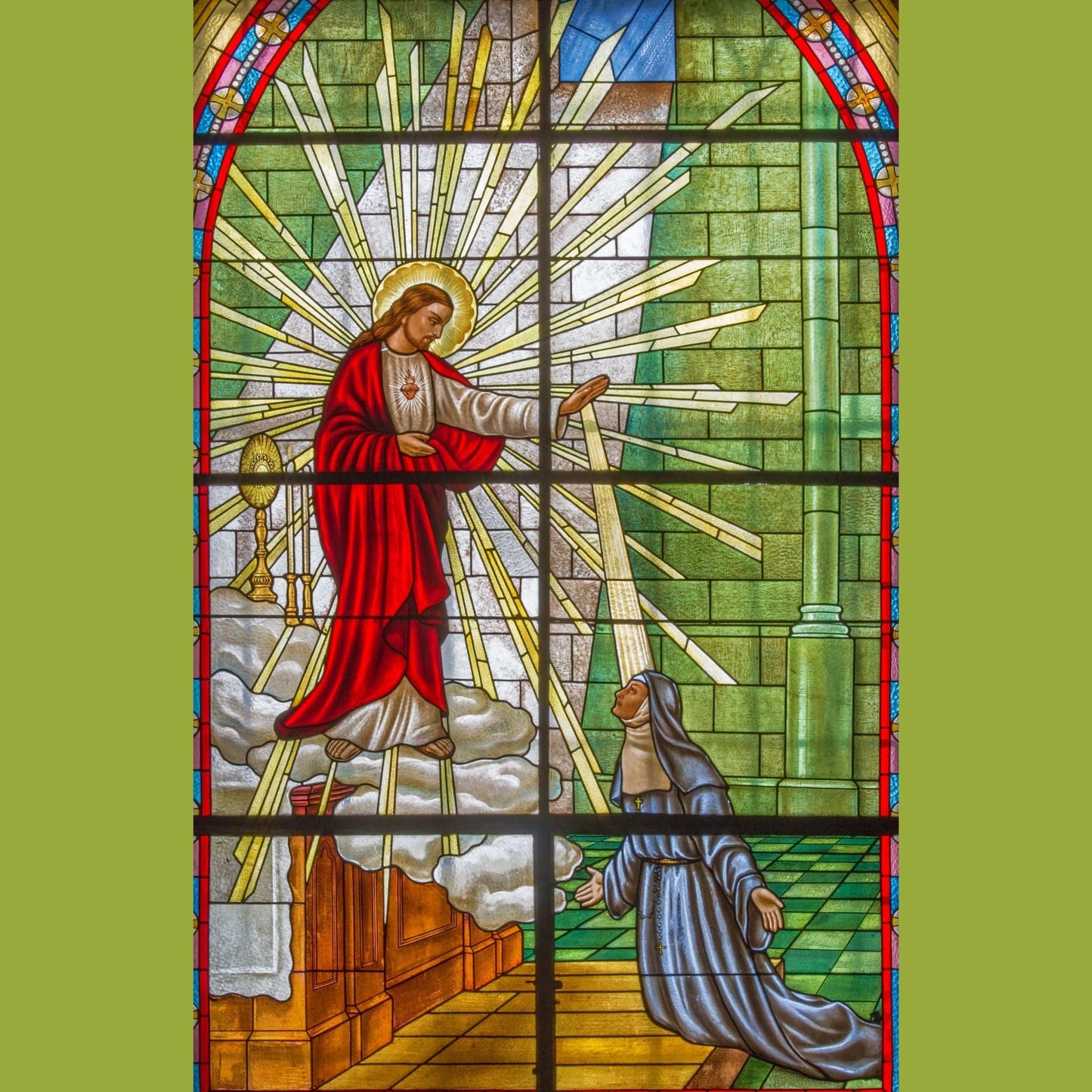 DVD titled Saint Margaret Mary Alacoque and the Sacred Heart of Jesus by Bob and Penny Lord, featuring religious imagery and text.