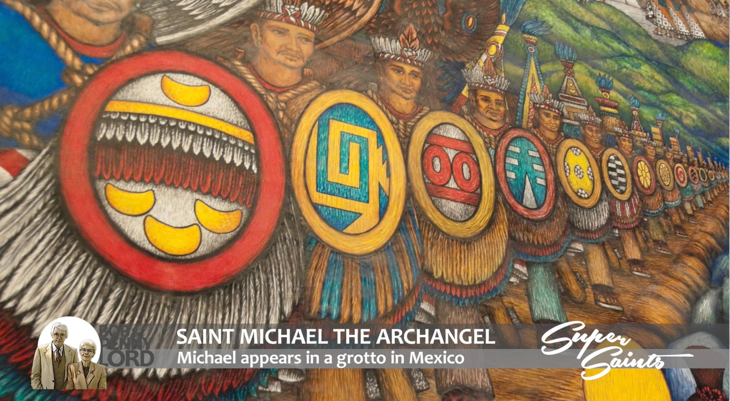 Saint Michael the Archangel DVD by Bob and Penny Lord, featuring religious imagery and scenes related to the archangel.