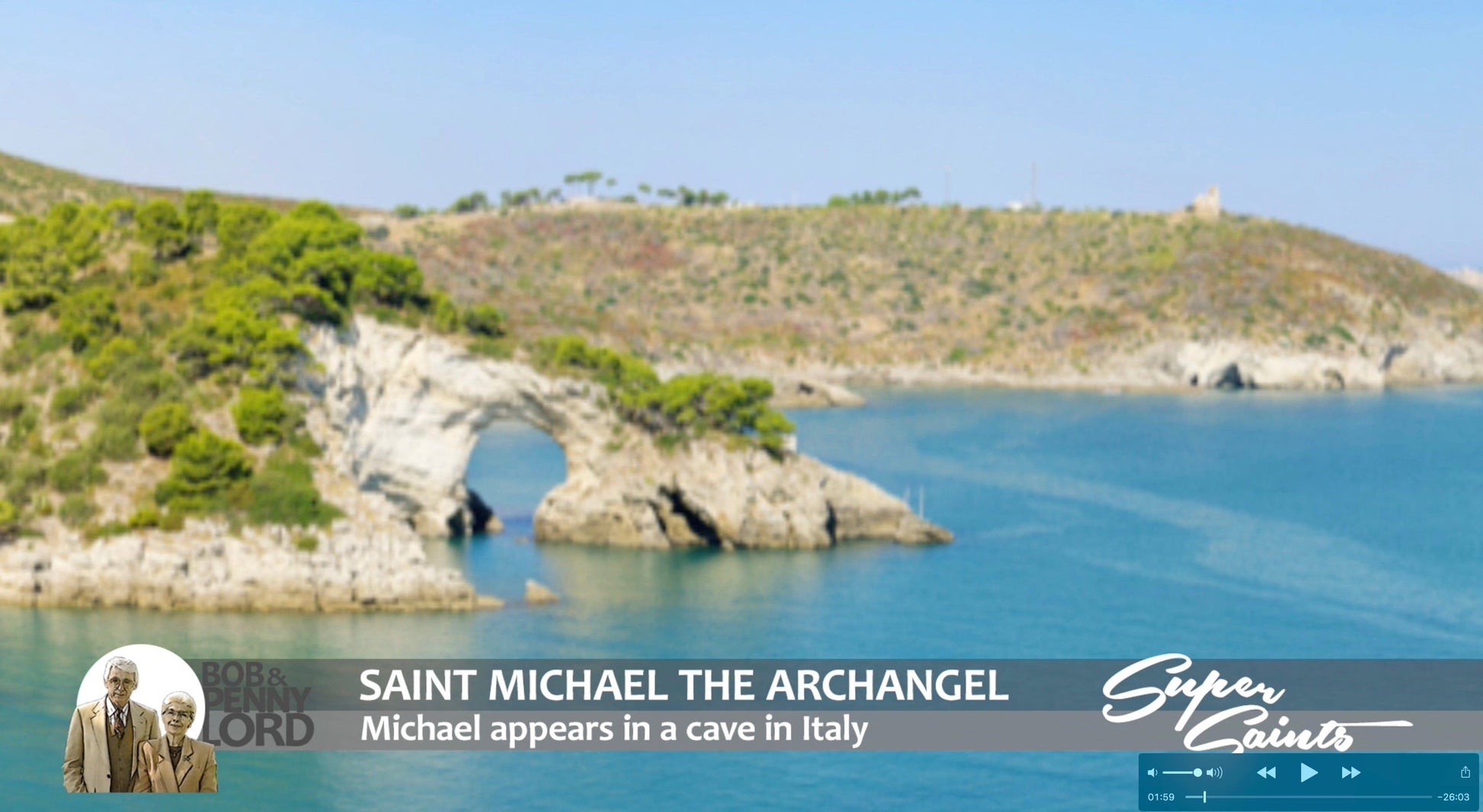 Saint Michael the Archangel DVD by Bob and Penny Lord featuring a cover image of the religious DVD.
