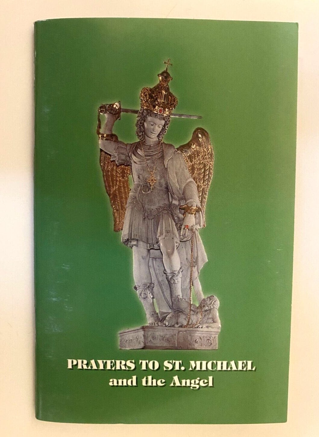 Saint Michael prayer booklet by Bob and Penny Lord, a Christian Holy Card collectible from Italy featuring religious artwork.