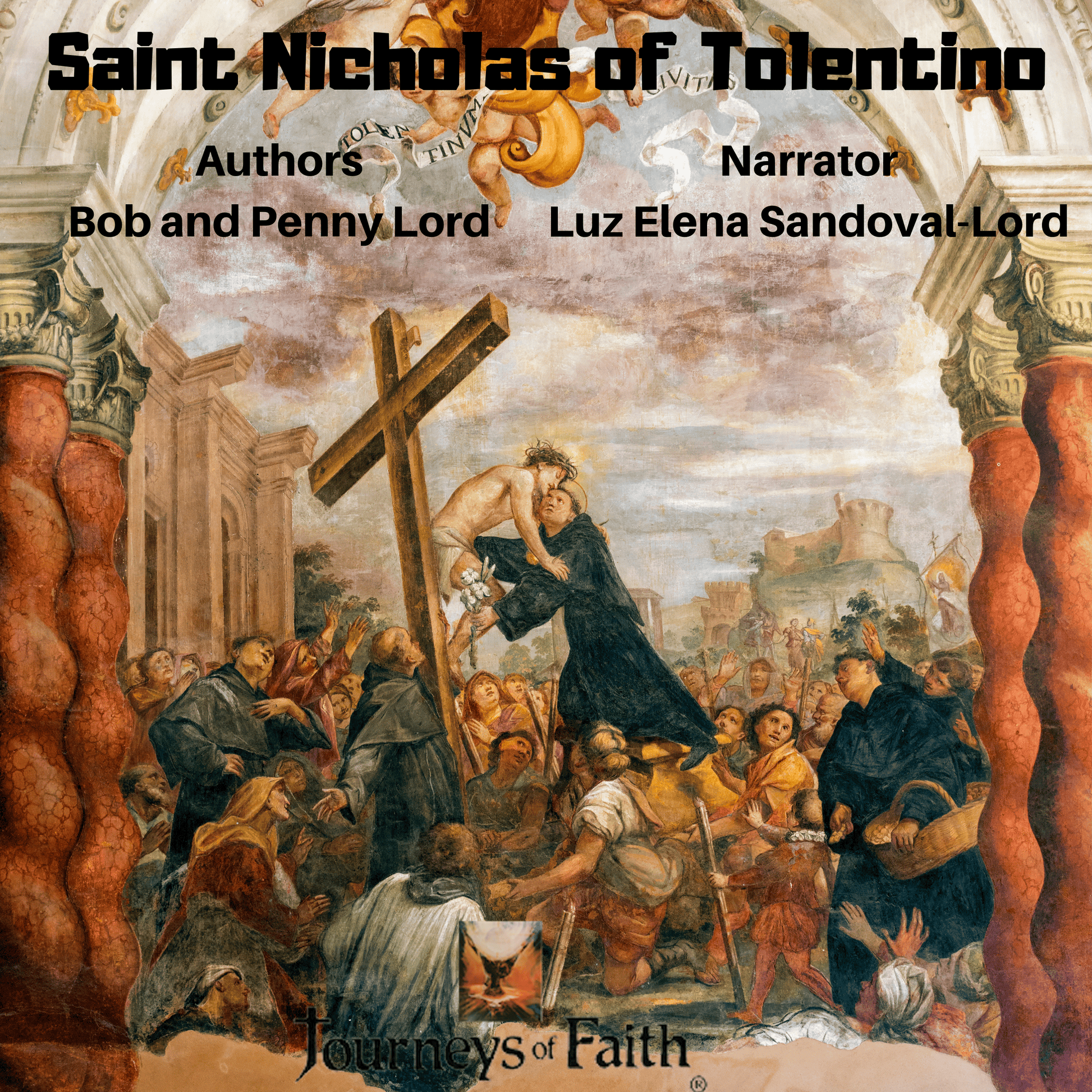 Audio CD of Saint Nicholas of Tolentino by Bob and Penny Lord Ministry, featuring religious narration and imagery of Saint Nicholas.