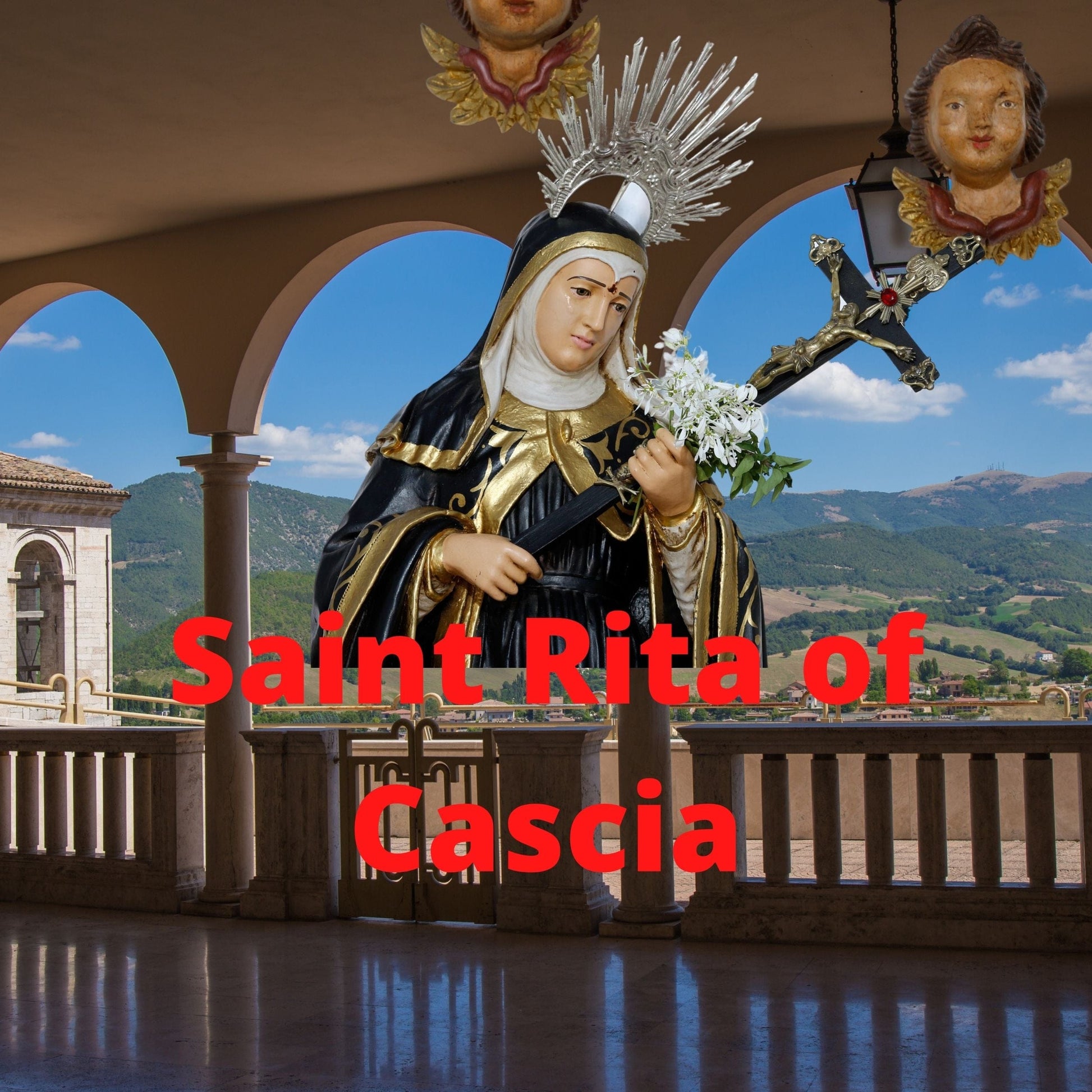 Saint Rita of Cascia DVD by Bob and Penny Lord showing the DVD case with religious artwork and title on the cover.