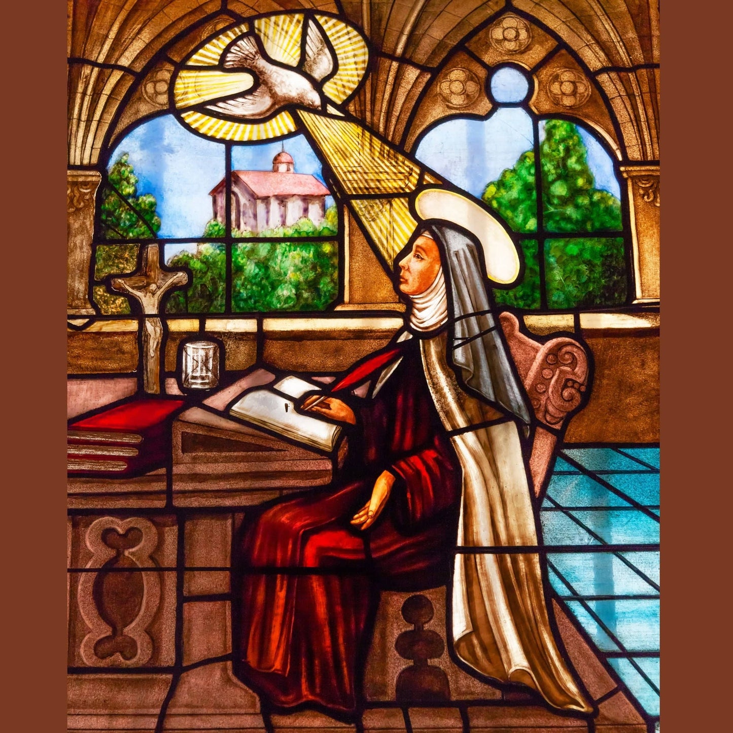 Saint Teresa of Avila DVD by Bob and Penny Lord, featuring a cover image with a portrait of Saint Teresa and religious artwork.