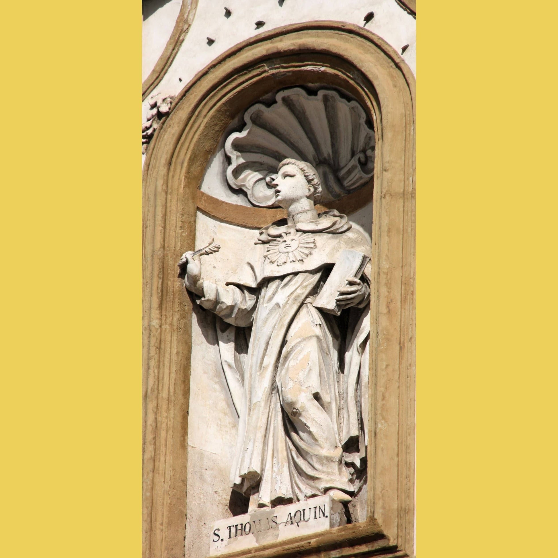 Saint Thomas Aquinas DVD by Bob and Penny Lord, featuring a case with a religious image and product details on the cover.