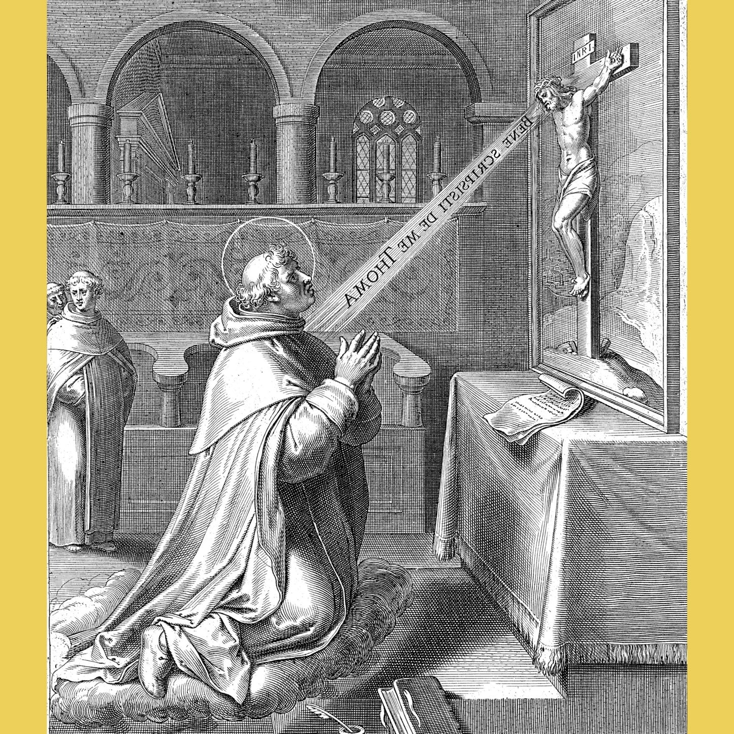 Saint Thomas Aquinas DVD by Bob and Penny Lord, featuring a cover image of the religious scholar on the DVD case.