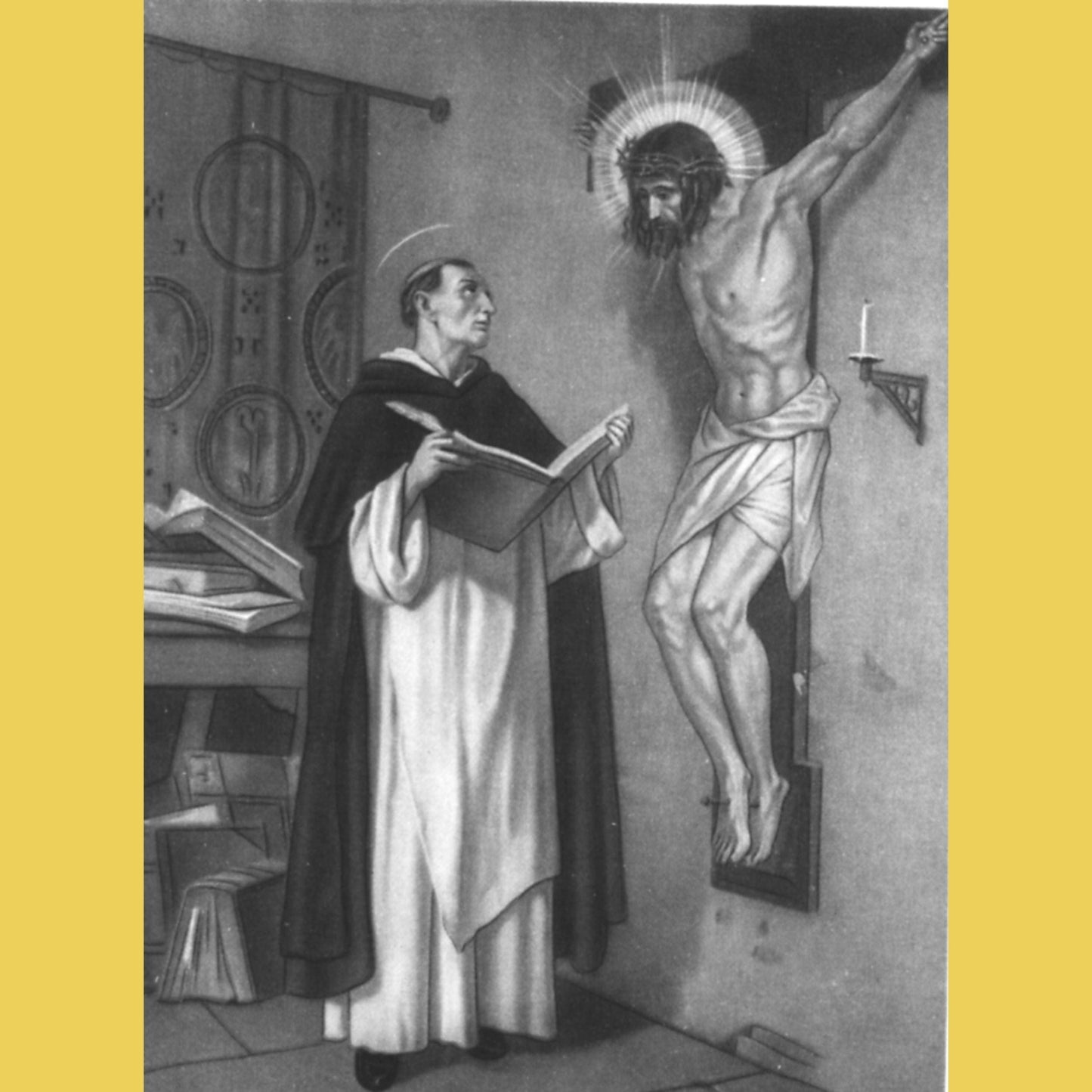 Saint Thomas Aquinas DVD by Bob and Penny Lord, front cover image showing religious artwork and title text.