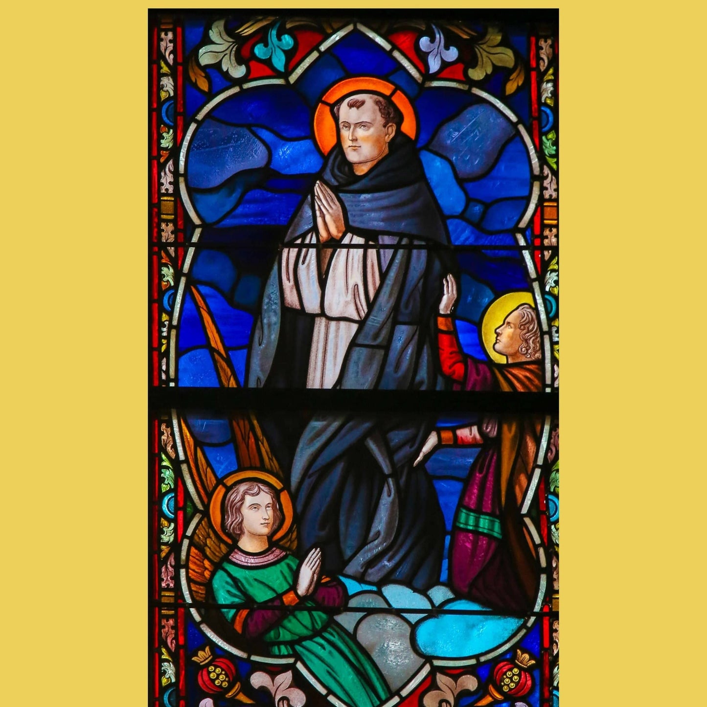 Saint Thomas Aquinas DVD by Bob and Penny Lord, showing the DVD case with a religious artwork and title on the cover.