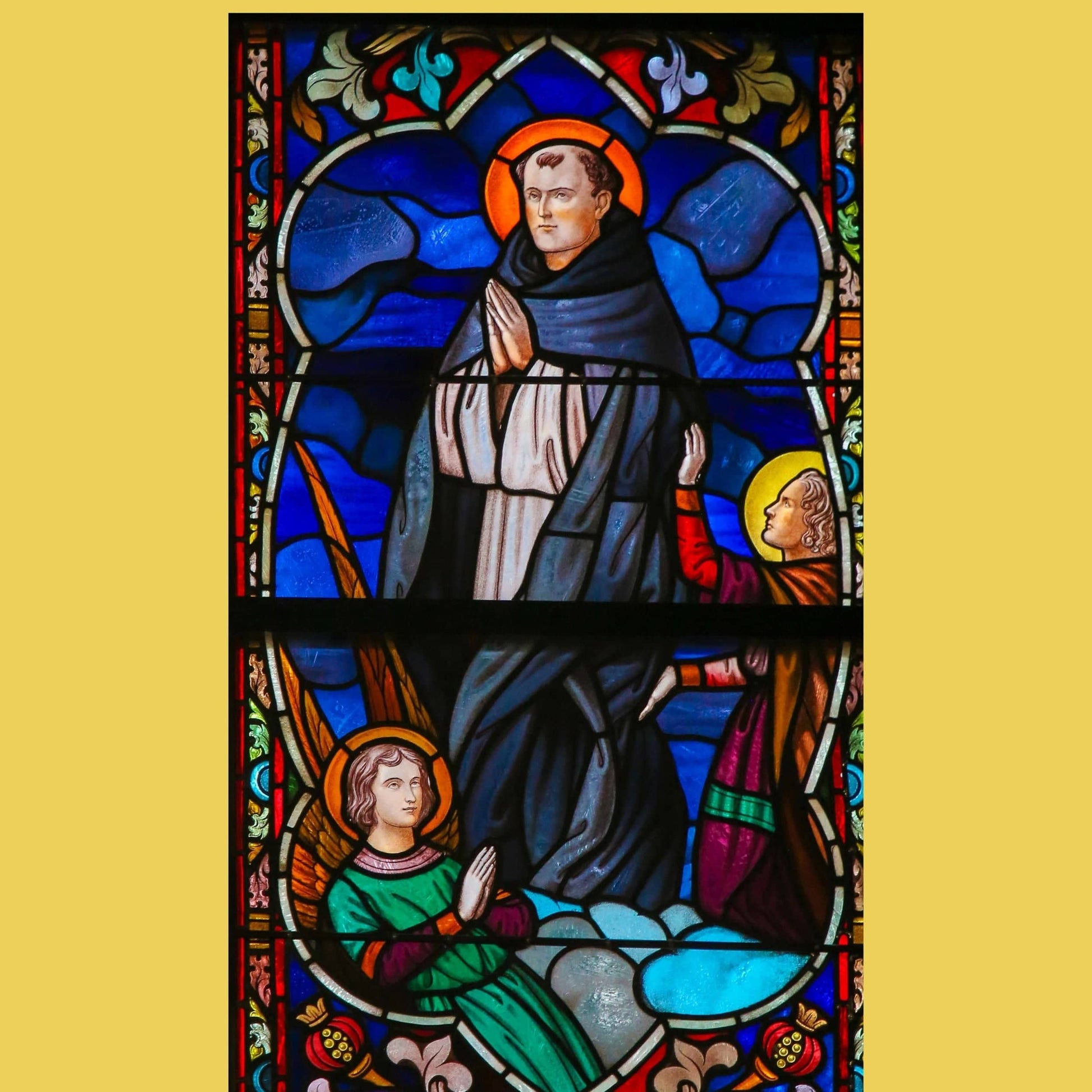 Saint Thomas Aquinas DVD by Bob and Penny Lord, showing the DVD case with a religious artwork and title on the cover.