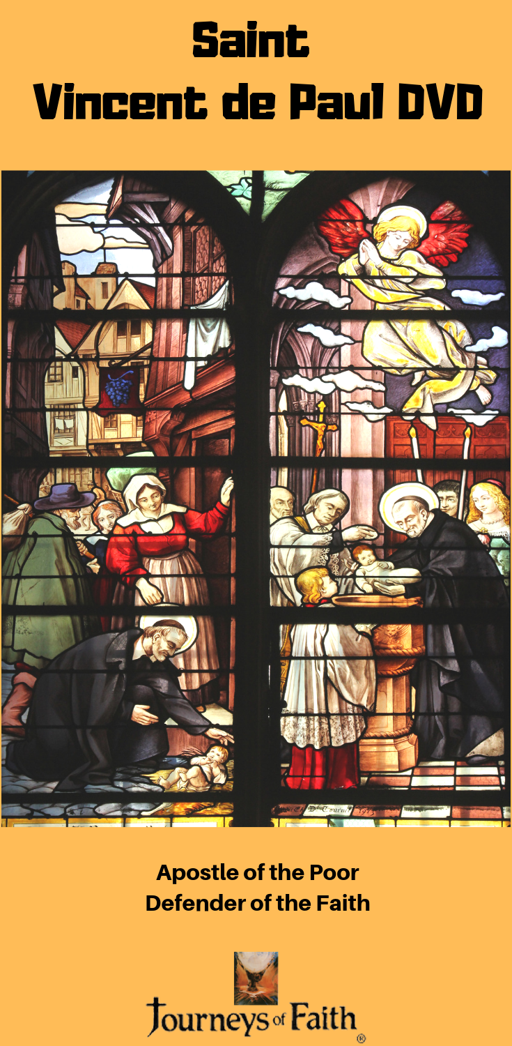 Saint Vincent de Paul DVD by Bob and Penny Lord featuring a cover image of the religious film.