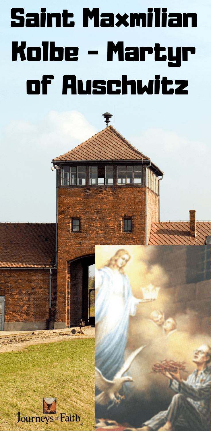 Book cover of "Saints and Other Powerful Men in the Church" by Bob and Penny Lord, featuring Saint Maximilian Kolbe, Martyr of Auschwitz.
