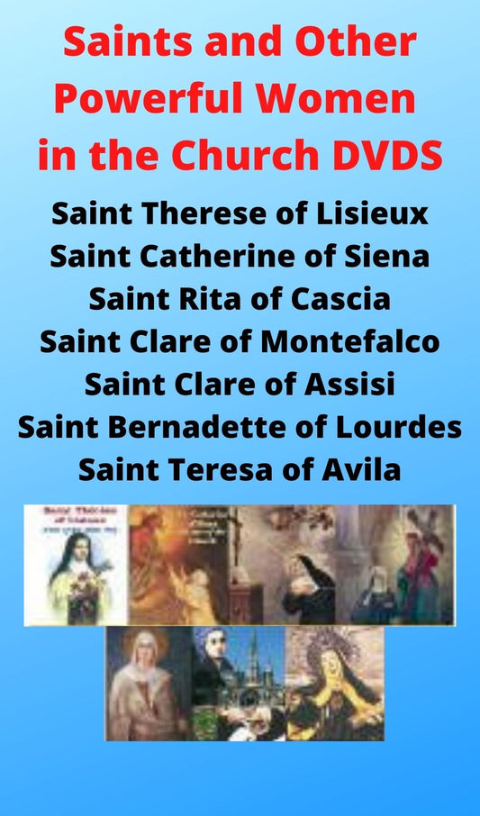 DVD bundle featuring Saints and powerful women in the church from Bob and Penny Lord Ministry, showing seven DVD cases.