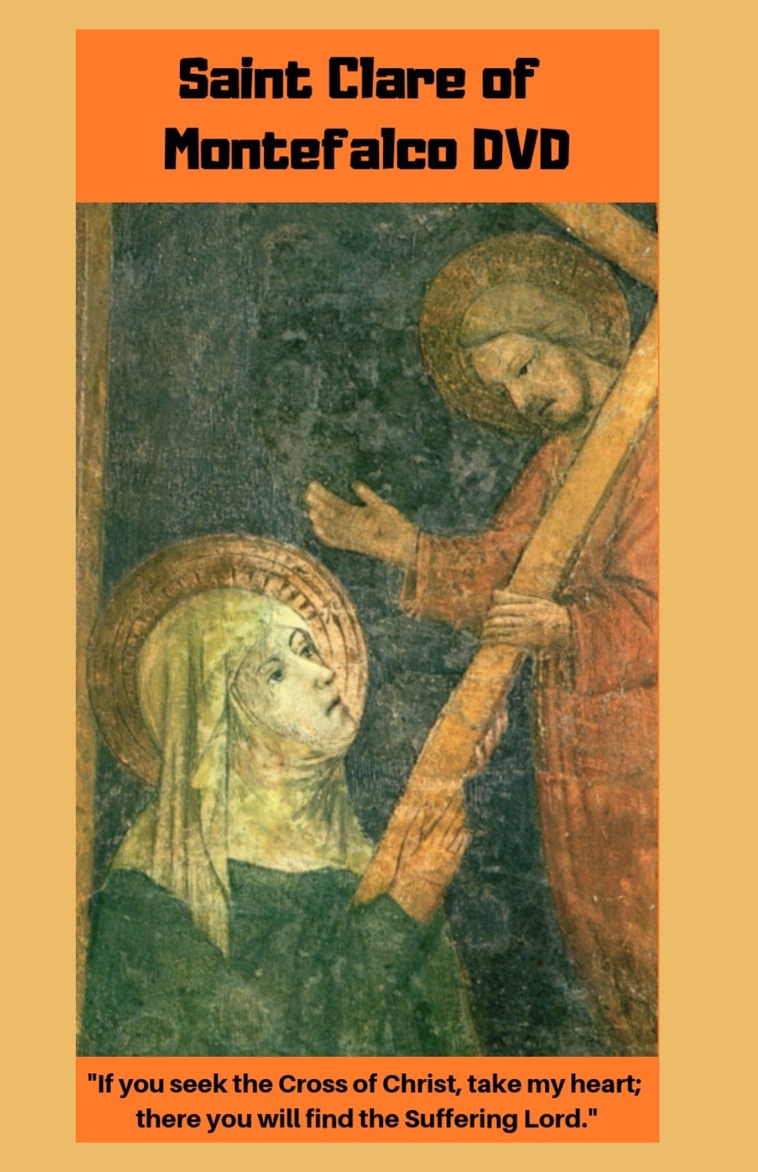 Seven DVDs from Bob and Penny Lord Ministry featuring Saints and influential women in the church, with cover images displayed.