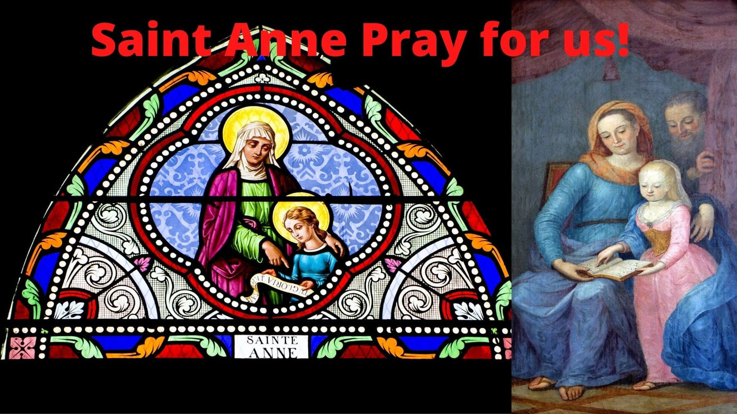 Saints Anne and Joaquim DVD by Bob and Penny Lord Ministry featuring religious imagery and a DVD case with illustrations.