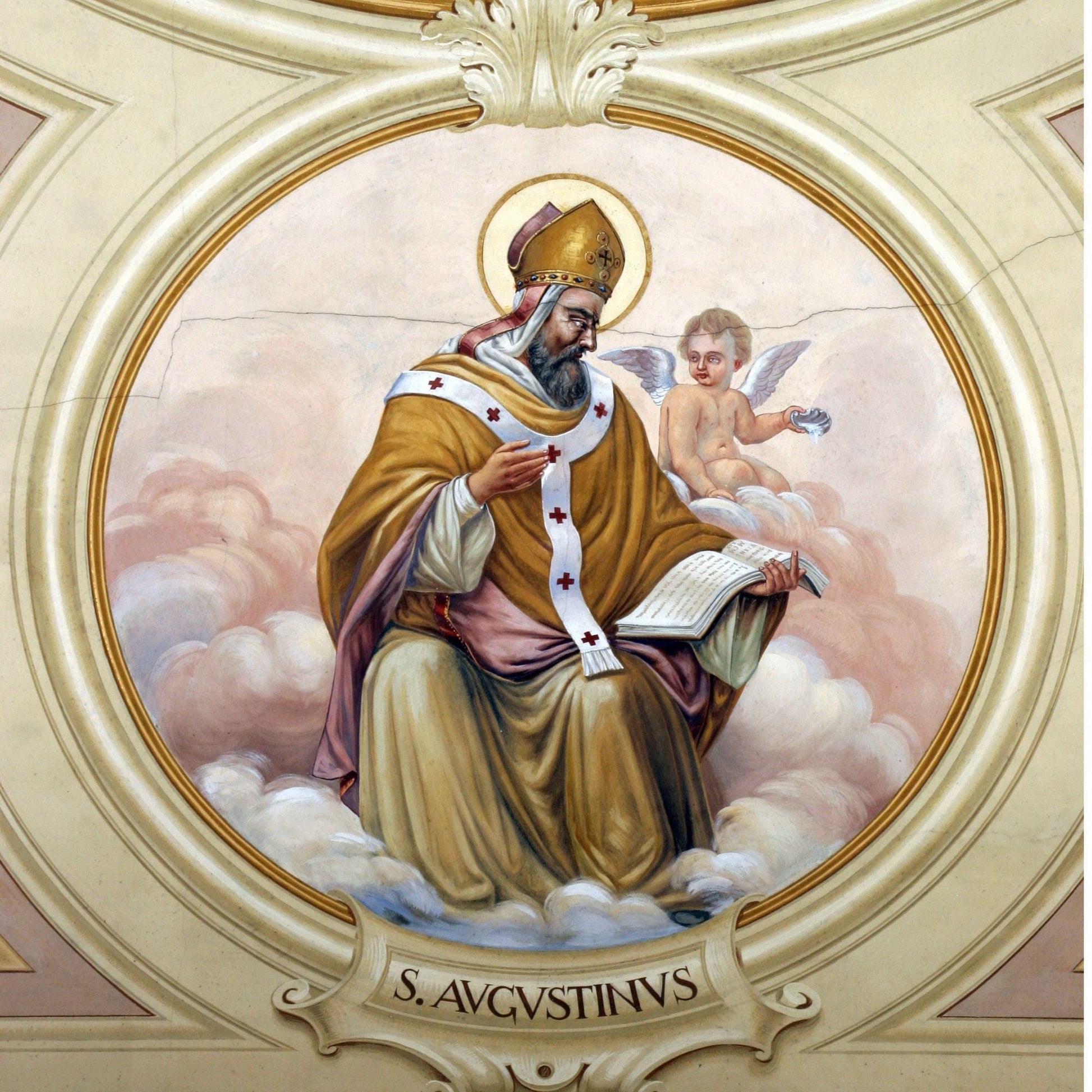DVD titled Saints Augustine and Monica by Bob and Penny Lord, featuring cover art with religious imagery of saints Augustine and Monica.