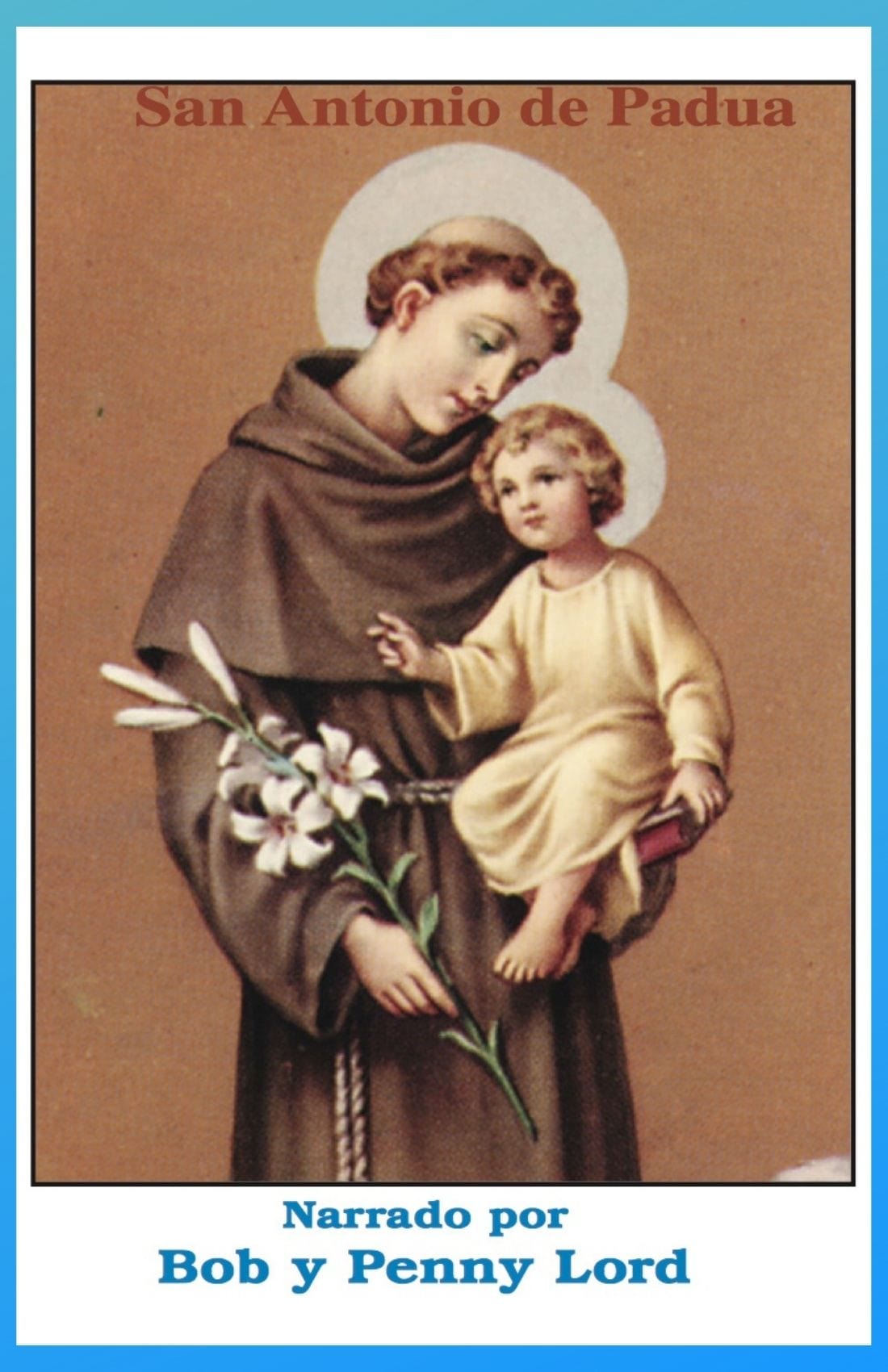 San Antonio de Padua Spanish book by Bob and Penny Lord, featuring a cover image with religious artwork and text.