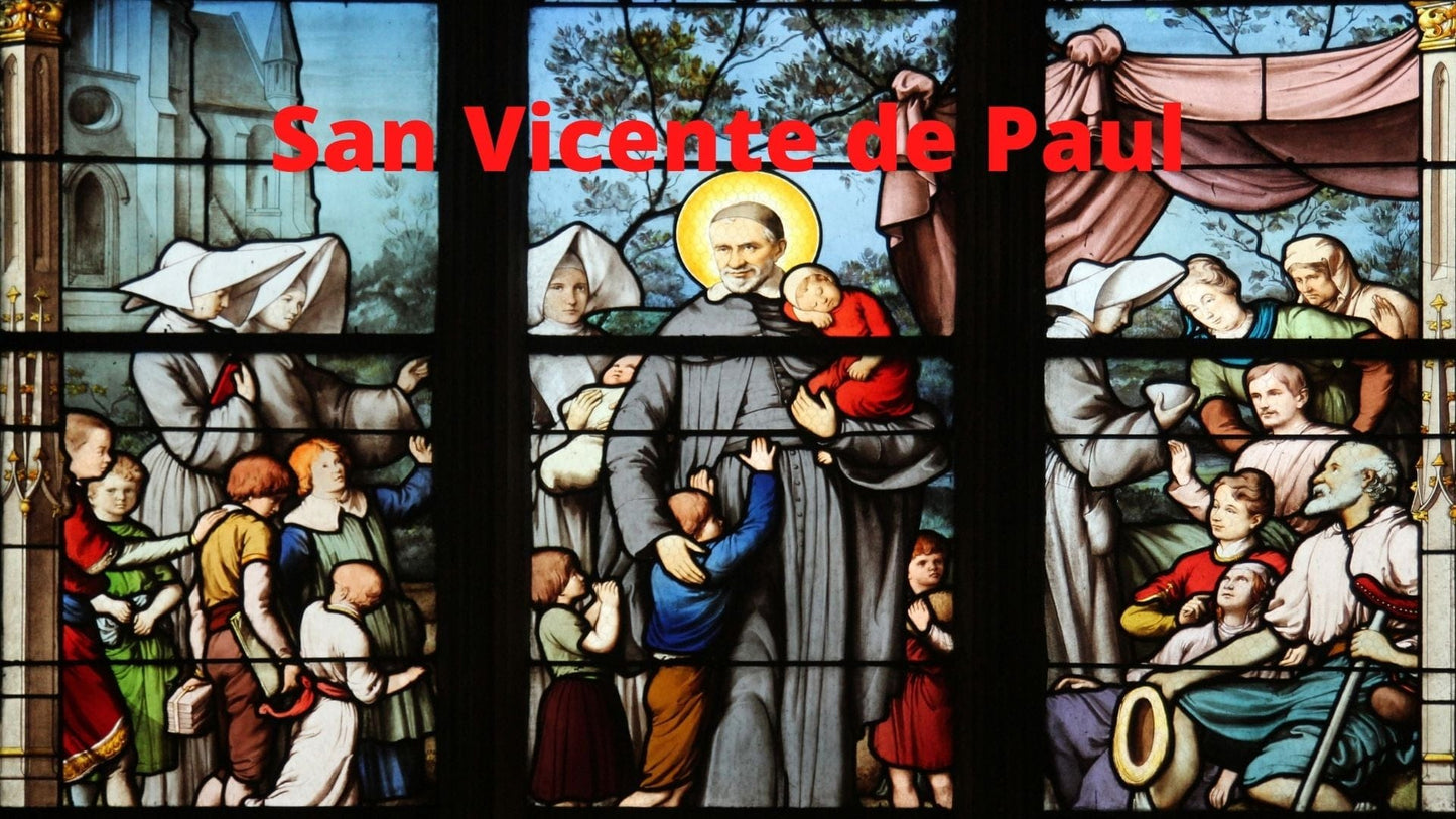 San Vicente de Paul DVD in Spanish by Bob and Penny Lord Ministry showing the DVD case with religious artwork