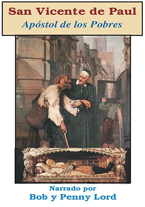 Espanol San Vicente de Paul DVD by Bob and Penny Lord Ministry, showing the DVD case with religious imagery and title.