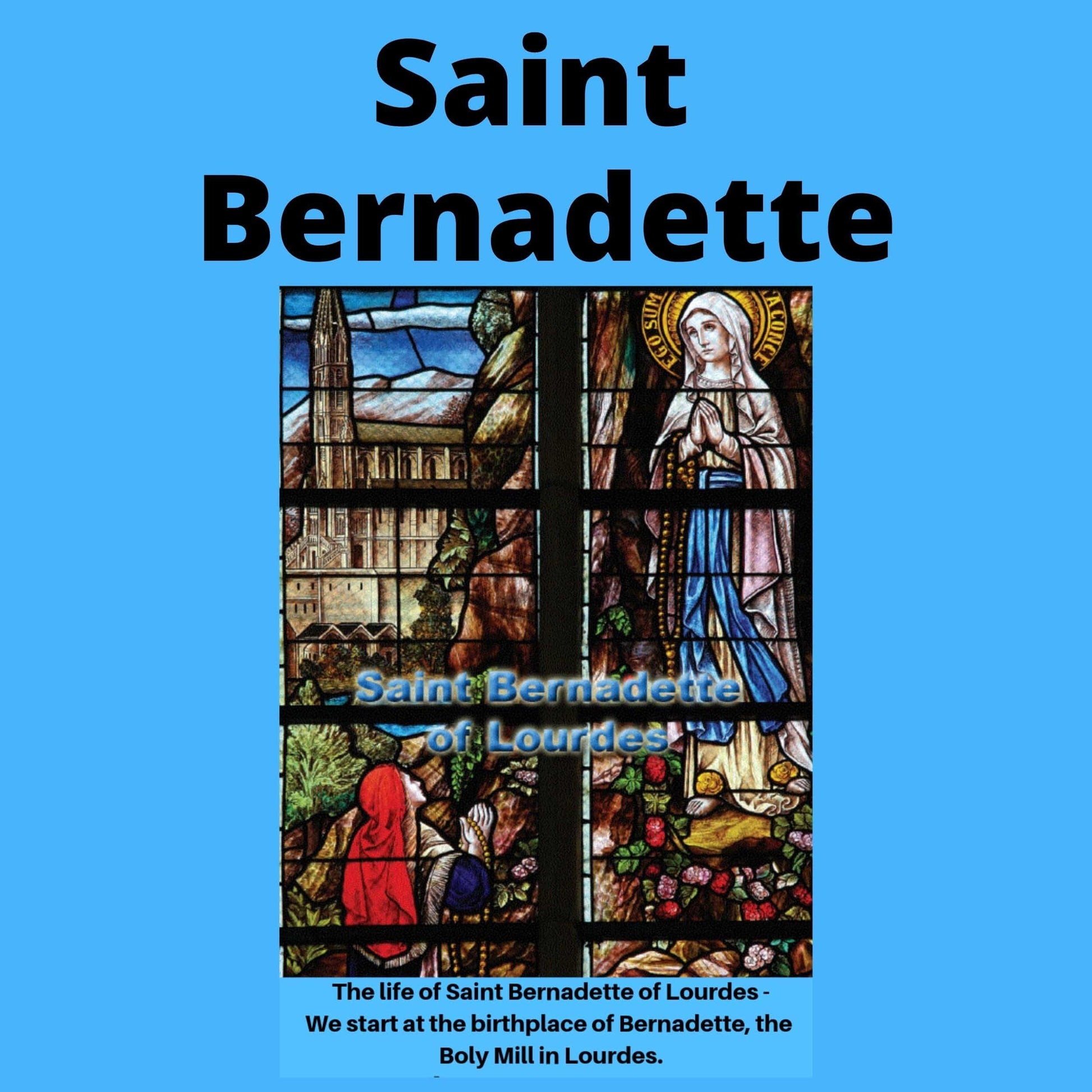Espanol Santa Bernardita de Lourdes figurine by Bob and Penny Lord Ministry, showing a detailed religious statue of Lourdes' saint.