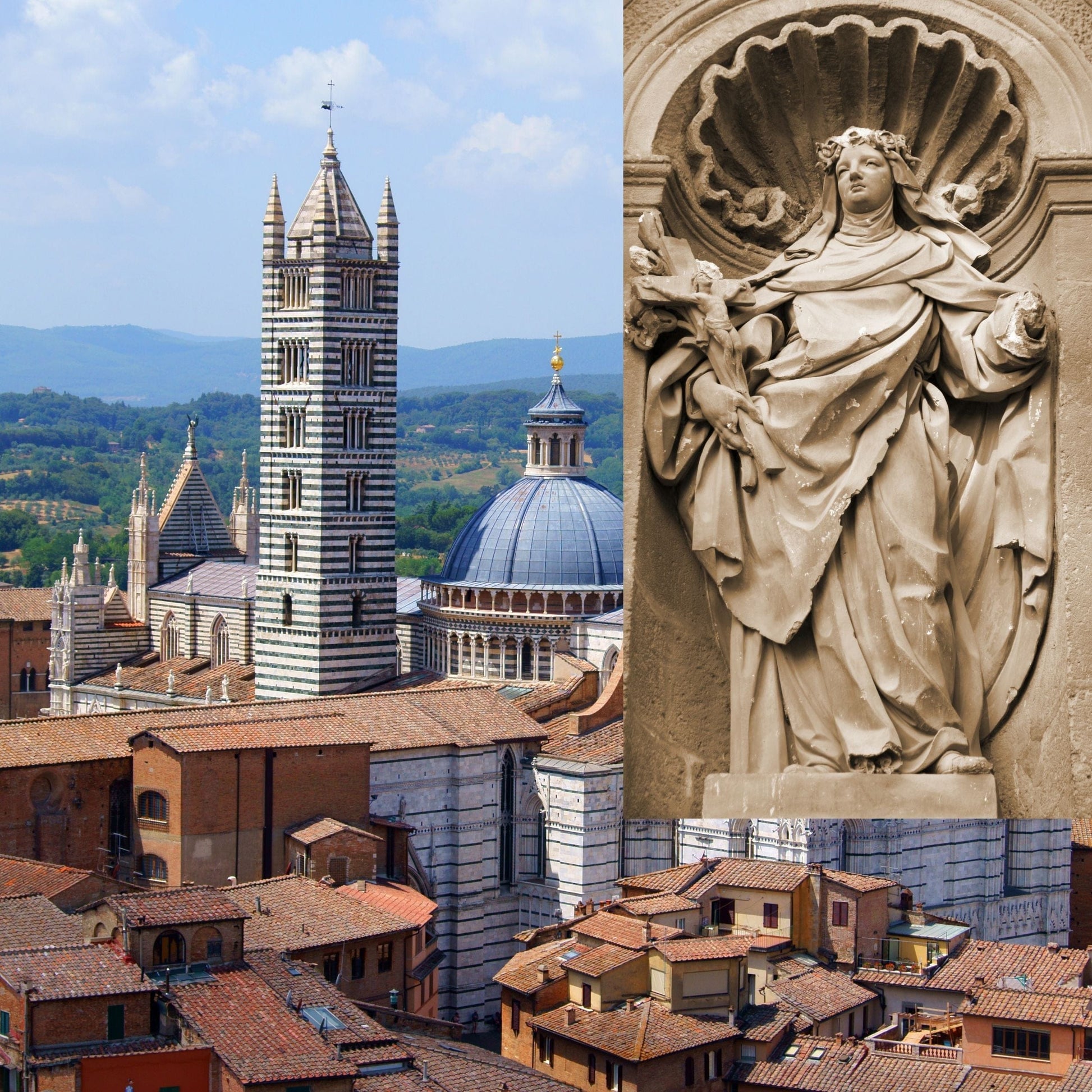Espanol Santa Catalina de Siena statue by Bob and Penny Lord Ministry, depicting Saint Catherine of Siena in traditional attire