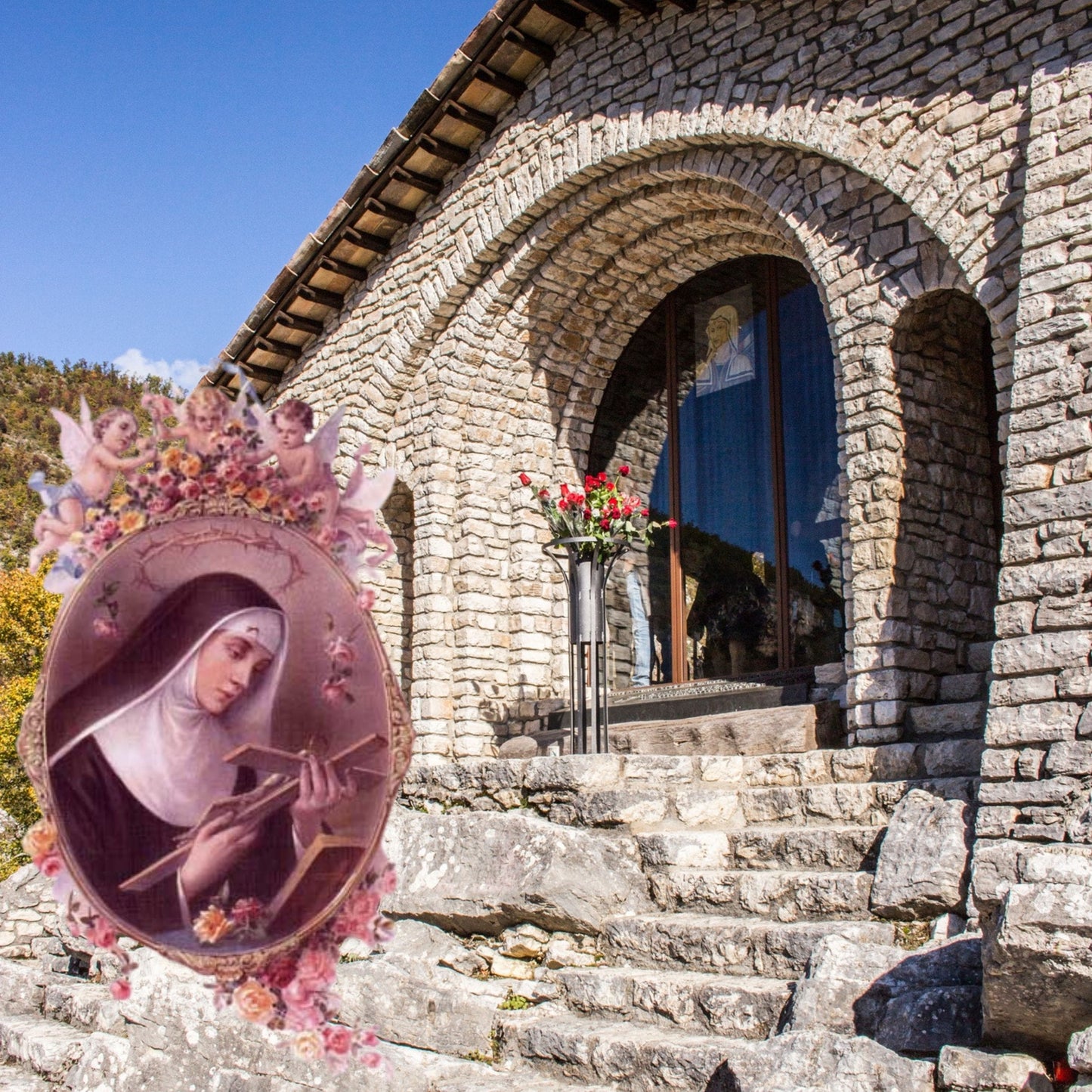 Image of a Santa Rita de Cascia statue from Bob and Penny Lord Ministry, featuring a traditional Spanish-style depiction of the saint.