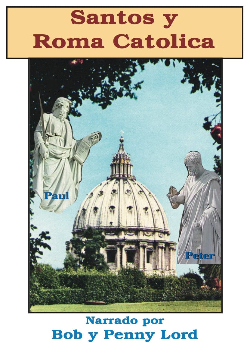 Espanol DVD titled Santos de Roma Pedro y Pablo by Bob and Penny Lord Ministry, featuring religious imagery of saints Pedro and Pablo.