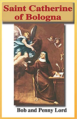 St. Catherine printed minibook by Bob and Penny Lord, featuring a cover image of Bologna with religious illustrations.