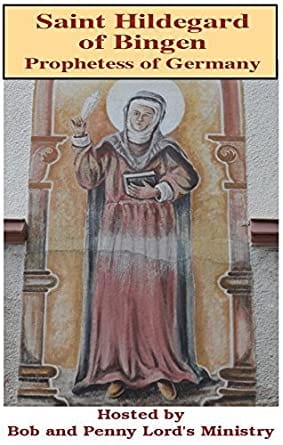 St. Hildegard printed minibook by Bob and Penny Lord Ministry, featuring a colorful cover with religious illustrations.