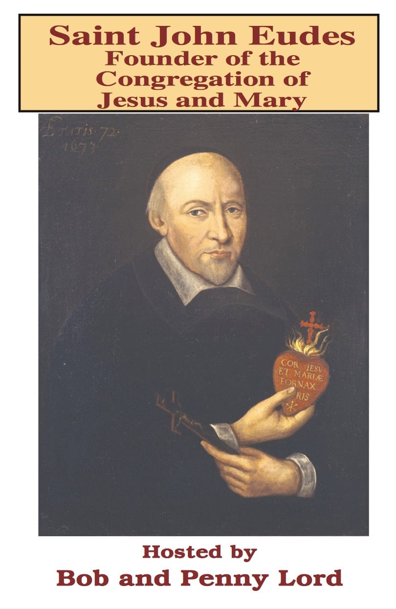 St. John Eudes printed minibook by Bob and Penny Lord Ministry, small religious book with detailed cover design and religious imagery.