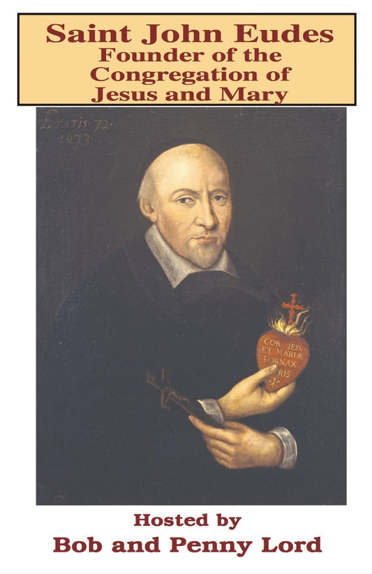 St. John Eudes printed minibook by Bob and Penny Lord Ministry, small religious book with detailed cover design and religious imagery.