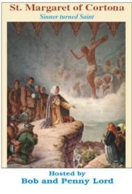 St. Margaret printed minibook by Bob and Penny Lord featuring an image of Cortona, ideal for religious or spiritual inspiration.