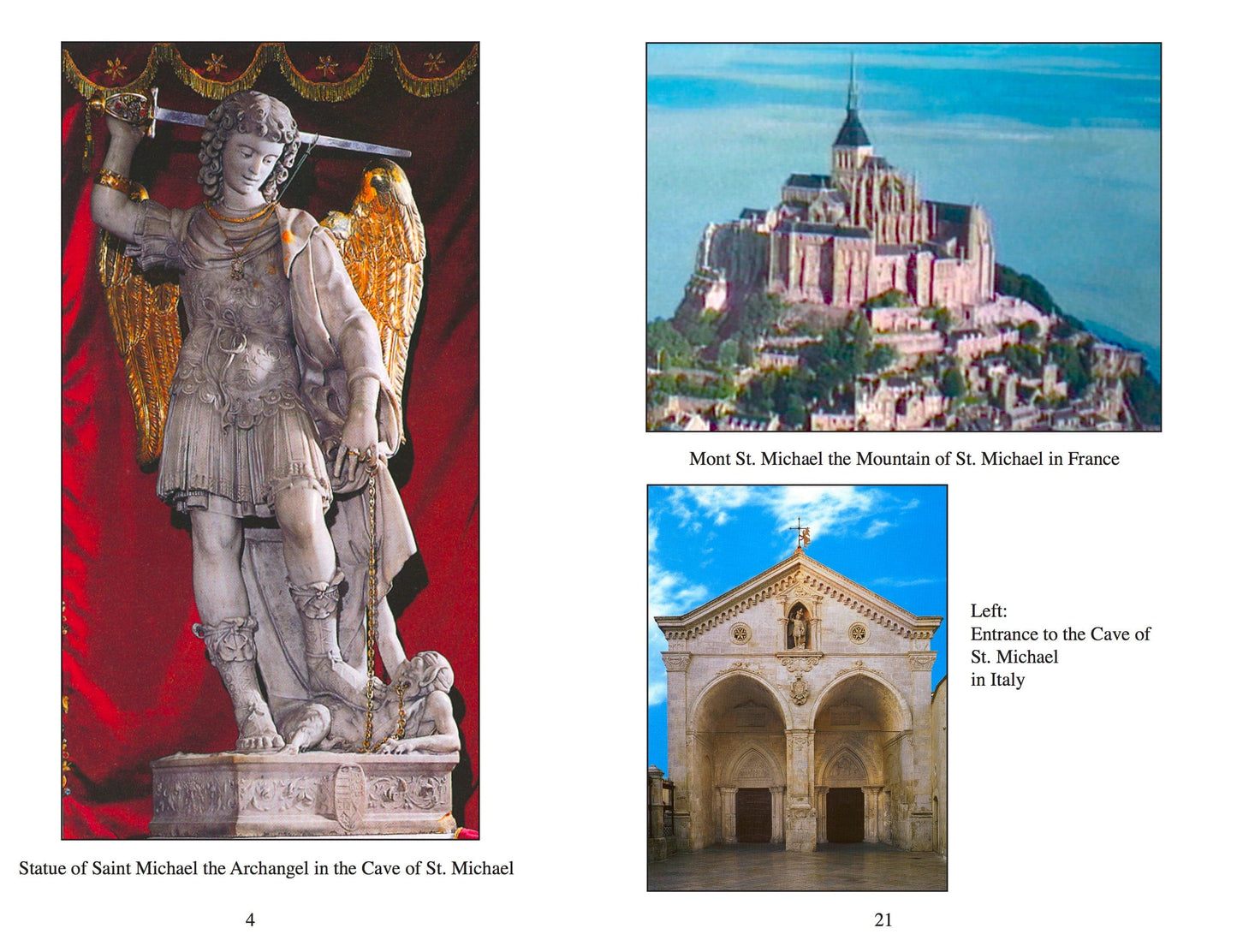 Bob and Penny Lord St. Michael printed minibook featuring religious artwork and text, compact spiritual guide.