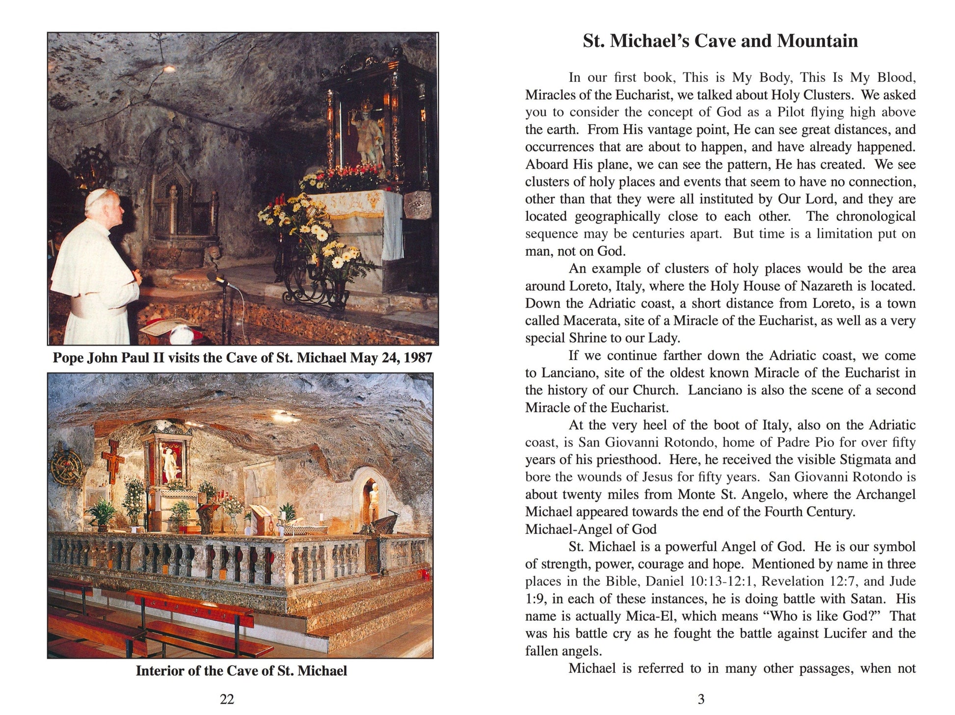 St. Michael printed minibook by Bob and Penny Lord featuring religious imagery and text on the cover.