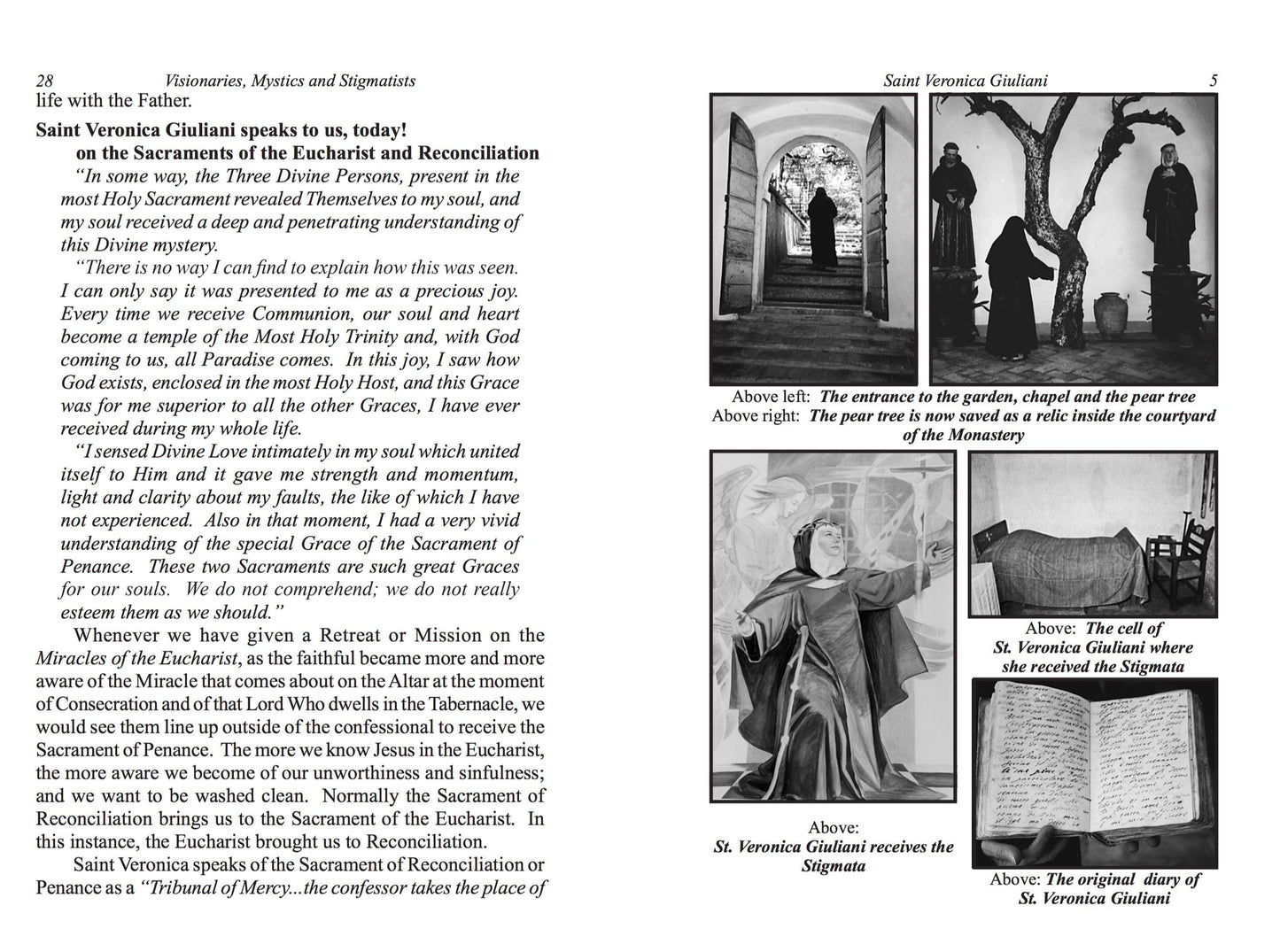 Small booklet featuring St. Veronica Giuliani, with religious imagery and text, by Bob and Penny Lord.