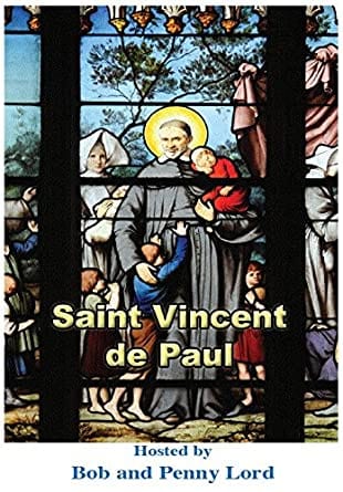 St. Vincent de Paul Minibook by Bob and Penny Lord, featuring a cover with religious imagery and inspiring text.