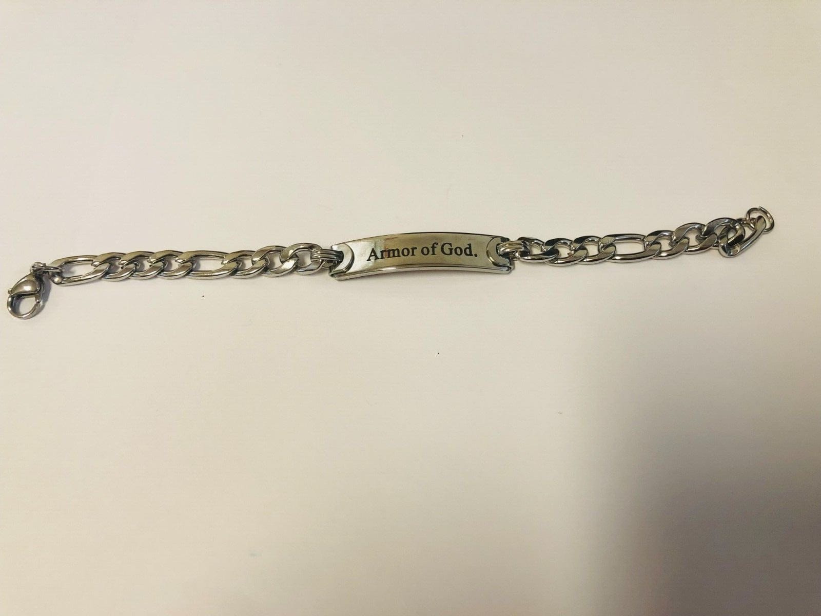 Berkander stainless steel Armor of God 8L bracelet featuring detailed religious charm and sleek design, fashion jewelry accessory