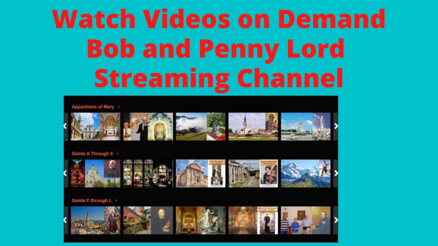 DVD from Bob and Penny Lord Ministry featuring religious videos, with cover art showing images of Bob and Penny Lord.