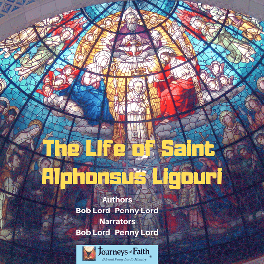 Audio CD titled The Life of Saint Alphonsus Ligouri by Bob and Penny Lord Ministry, featuring a cover image with religious artwork.