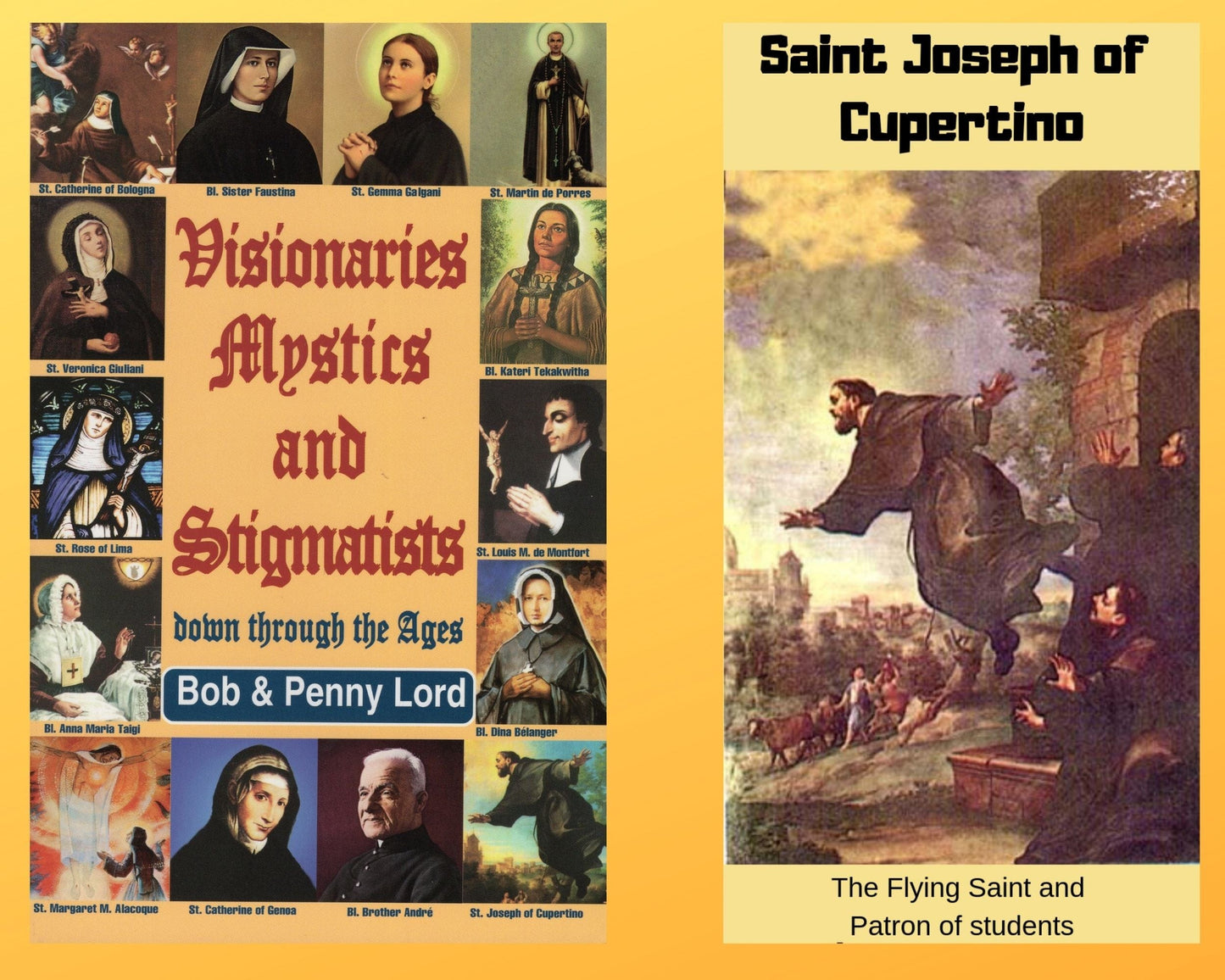 Book and DVD combo on Visionaries, Mystics, and Stigmatists by Bob and Penny Lord, featuring Saint Joseph of Cupertino.