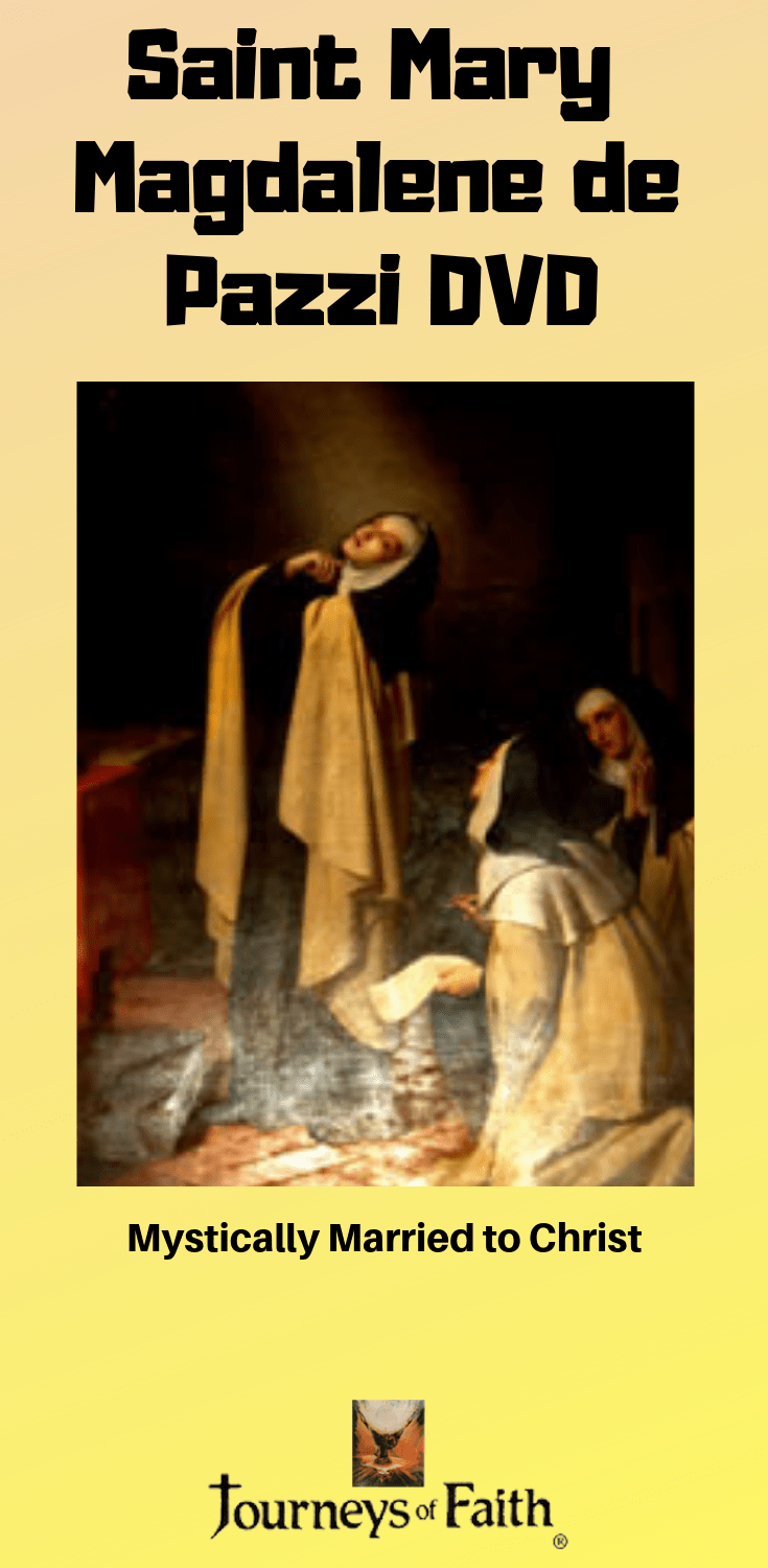Book cover for "Visions of Heaven Hell and Purgatory" by Bob and Penny Lord, featuring a religious illustration of Saint Mary Magdalene de Pazzi.